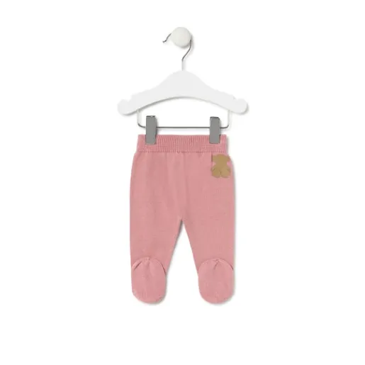 Conjunto de punto de bebé Tricot logo rosa^TOUS