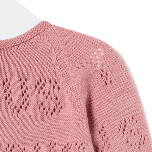 Conjunto de punto de bebé Tricot logo rosa^TOUS