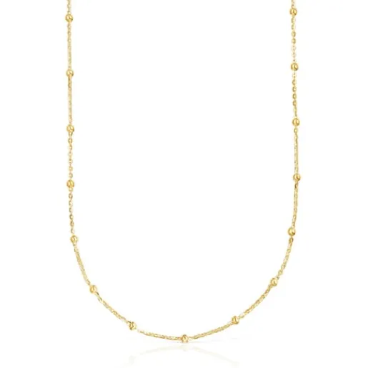 Gargantilla con baño de oro de 18 kt sobre plata con bolas intercaladas Basics^TOUS