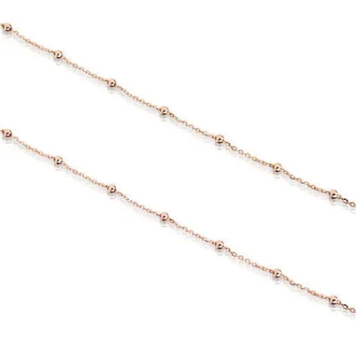 Gargantilla con baño de oro rosa de 18 kt sobre plata y bolas Chain^TOUS Best