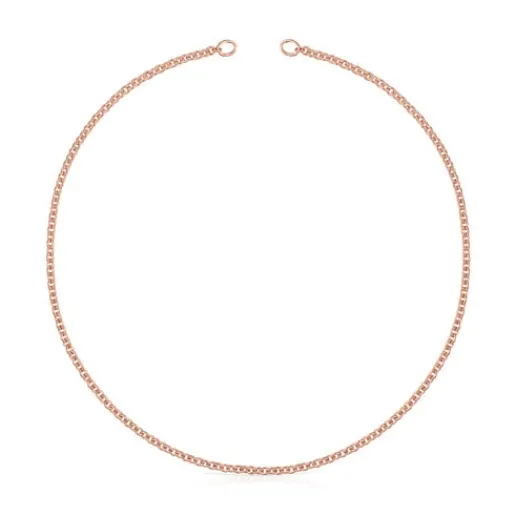 Gargantilla con baño de oro rosa 18 kt sobre plata Hold^TOUS Discount