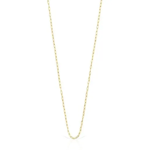 Gargantilla con baño de oro 18 kt sobre plata y anillas rectangulares, 40 cm Chain^TOUS