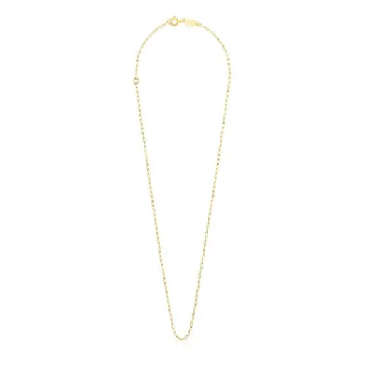 Gargantilla con baño de oro 18 kt sobre plata y anillas rectangulares, 40 cm Chain^TOUS