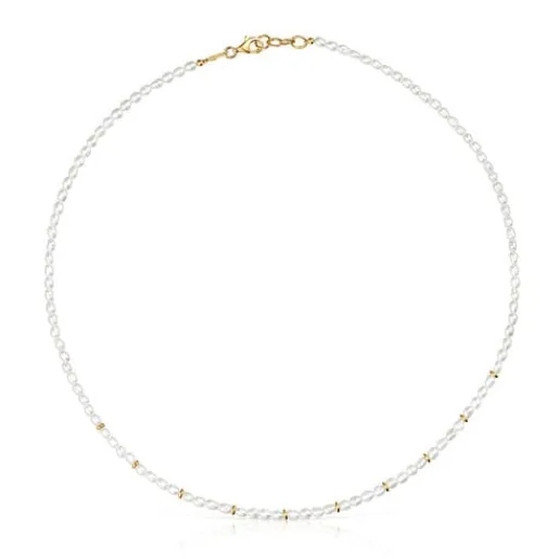 Gargantilla con perlas cultivadas y baño de oro de 18 kt sobre plata Gloss^TOUS Online