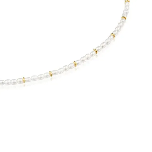 Gargantilla con perlas cultivadas y baño de oro de 18 kt sobre plata Gloss^TOUS Online