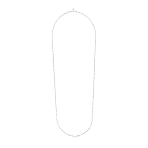 Gargantilla larga de plata con anillas ovales, 95 cm Chain^TOUS Outlet