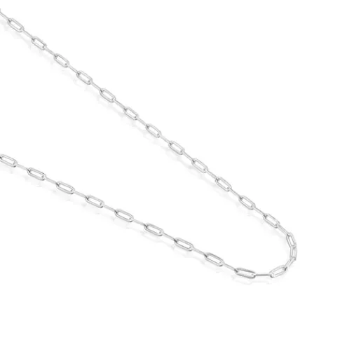 Gargantilla larga de plata con anillas ovales, 95 cm Chain^TOUS Outlet