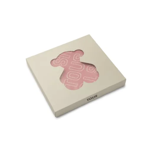 Manta de bebé reversible Nilo logo rosa^TOUS Online