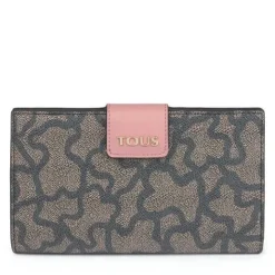 Mediana Billetera Flat Kaos Icon Multi Negro - Rosa^TOUS Outlet