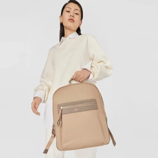 Mochila Brunock Chain de Lona en color topo^TOUS New
