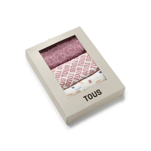 Muselina pack de 3 MMuse rosa^TOUS
