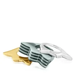 Pack anillos grandes tulipa bicolor y acetato amarillo My Other Half^TOUS