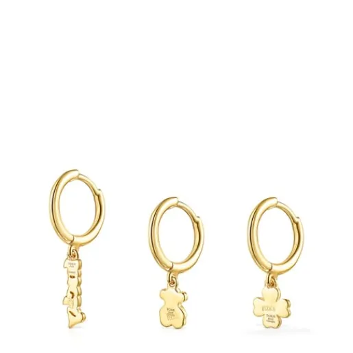 Pack Criollas con baño de oro 18 kt sobre plata Good Vibes^TOUS Hot