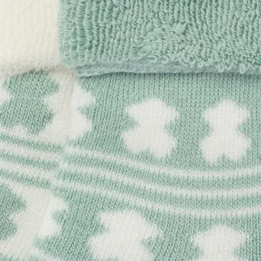 Pack de 2 pares de calcetines de bebé SSocks verde^TOUS