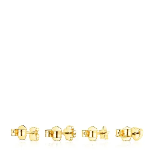 Pack de Pendientes con baño de oro 18 kt sobre plata y gemas Teddy Bear^TOUS Hot