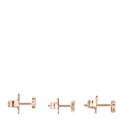 Pack de Pendientes con baño de oro rosa 18 kt sobre plata y espinelas 0,44 - 0,51 cm Motif^TOUS Online