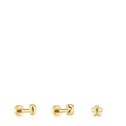 Pack de piercings de oreja de acero IP dorado Balloon^TOUS Hot