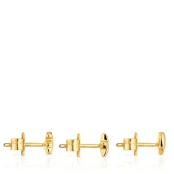 Pack de tres pendientes con baño de oro 18 kt sobre plata motivos Bold Motif^TOUS Hot