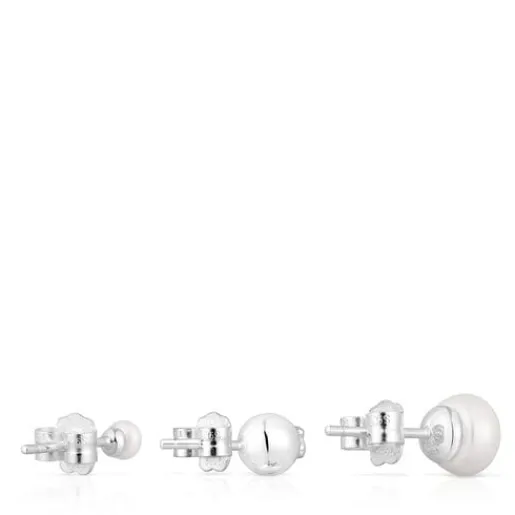 Pack de tres pendientes de plata y perlas cultivadas Tsuri^TOUS Best
