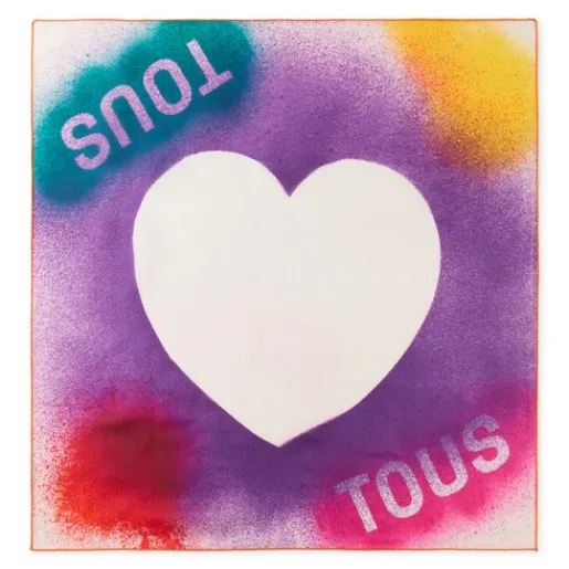 Pañuelo cuadrado beige Heart^TOUS New