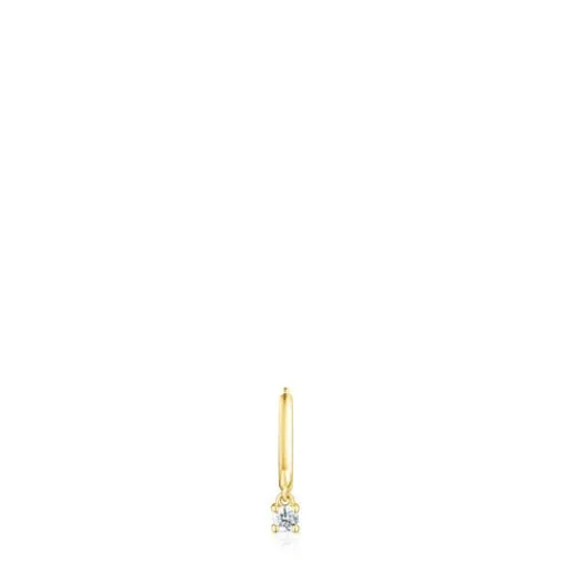 Pendiente aro de oro y diamante Basics^TOUS Online
