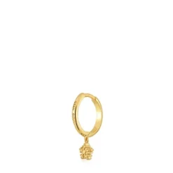Pendiente individual de aro corto con baño de oro de 18 kt sobre plata y motivo estrella Grain^TOUS