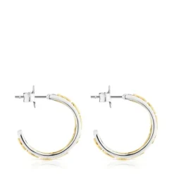 Pendientes aro bicolor Logo^TOUS
