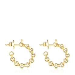 Pendientes aro con baño de oro 18 kt sobre plata Calin^TOUS Hot