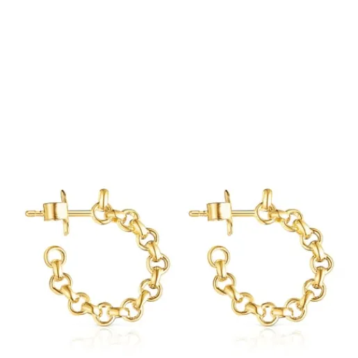 Pendientes aro con baño de oro 18 kt sobre plata Calin^TOUS Hot