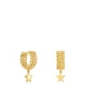 Pendientes aro cortos con baño de oro 18 kt sobre plata motivo estrella Bold Motif^TOUS New