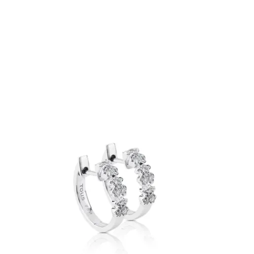 Pendientes aro de oro blanco con diamantes Bear^TOUS Outlet