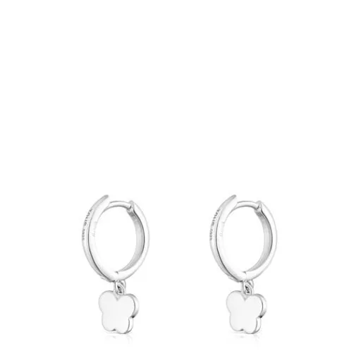 Pendientes aro de plata y rodolita mariposa Bold Motif^TOUS New