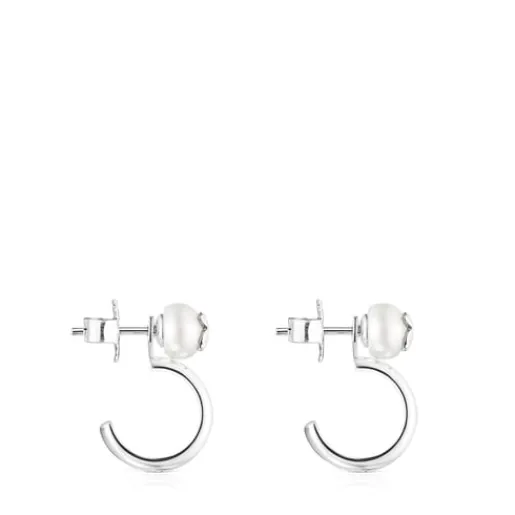 Pendientes aro de plata y perla Icon Pearl^TOUS Sale
