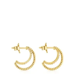 Pendientes aro doble corto de con diamantes Les Classiques^TOUS Clearance