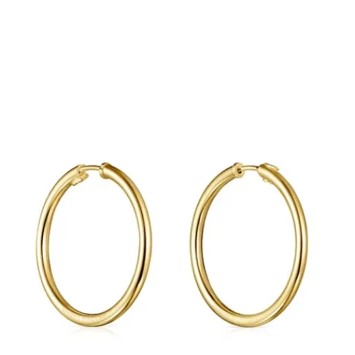Pendientes aro grandes con baño de oro 18 kt sobre plata Basics^TOUS Best