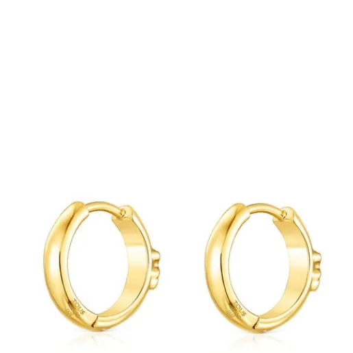 Pendientes aro oso con baño de oro 18 kt sobre plata Basics^TOUS New