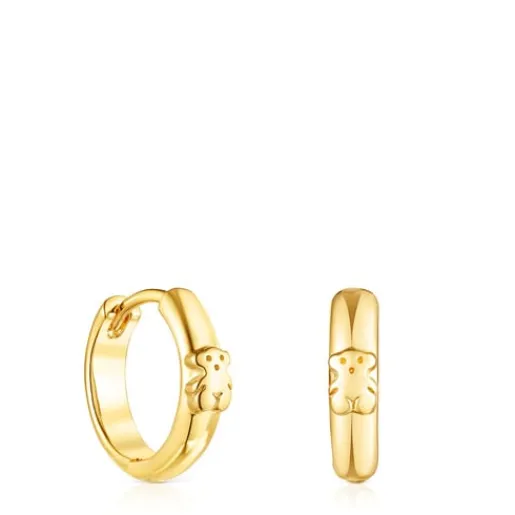 Pendientes aro oso con baño de oro 18 kt sobre plata Basics^TOUS Clearance