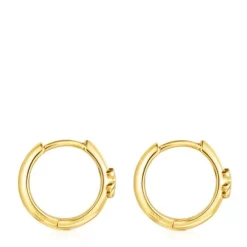 Pendientes aro oso con baño de oro 18 kt sobre plata Basics^TOUS Clearance