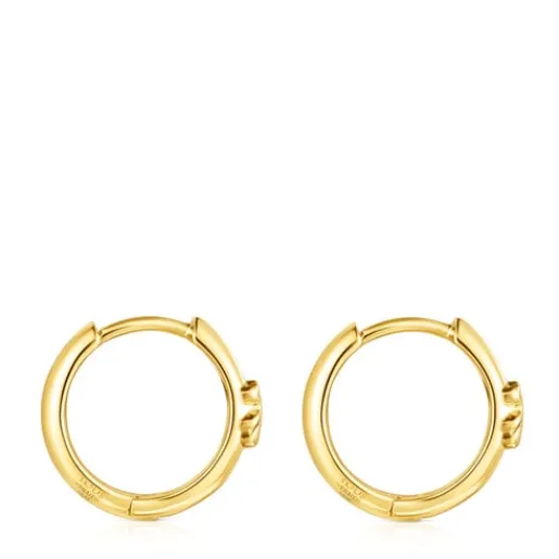 Pendientes aro oso con baño de oro 18 kt sobre plata Basics^TOUS Clearance