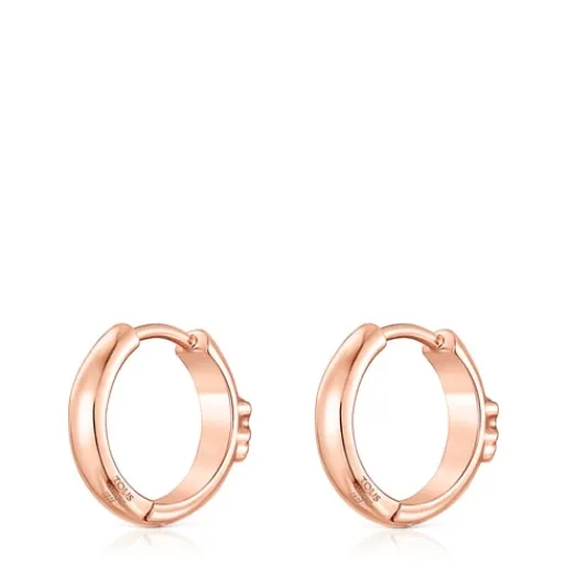 Pendientes aro oso con baño de oro rosa 18 kt sobre plata Basics^TOUS Sale