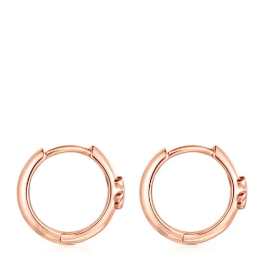 Pendientes aro oso con baño de oro rosa 18 kt sobre plata Basics^TOUS Best