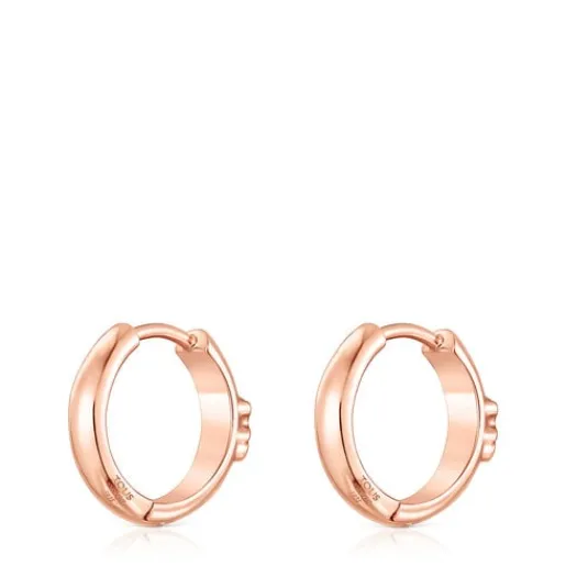 Pendientes aro oso con baño de oro rosa 18 kt sobre plata Basics^TOUS Best