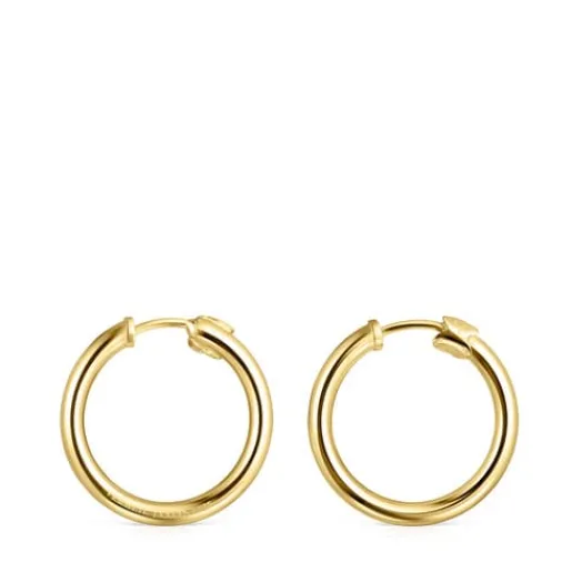 Pendientes aro pequeños con baño de oro 18 kt sobre plata Basics^TOUS Hot