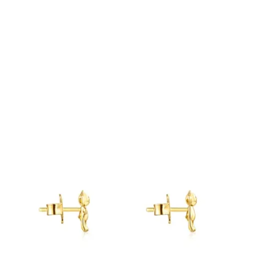 Pendientes con baño de oro 18 kt sobre plata Teddy Bear^TOUS Hot