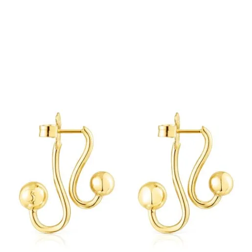 Pendientes con baño de oro 18 kt sobre plata Plump^TOUS Discount