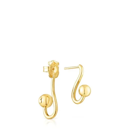 Pendientes con baño de oro 18 kt sobre plata Plump^TOUS Discount