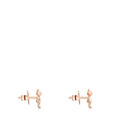 Pendientes con baño de oro rosa 18 kt sobre plata Teddy Bear^TOUS Best