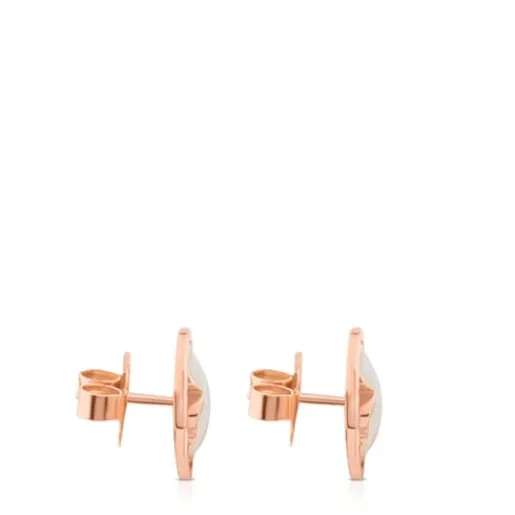 Pendientes con baño de oro rosa 18 kt sobre plata y nácar Camille^TOUS