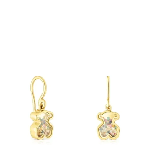 Pendientes con baño de oro 18 kt sobre plata y gemas Areia^TOUS New