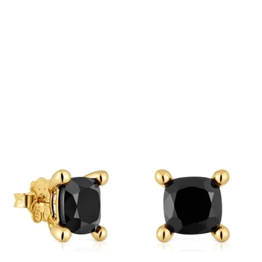 Pendientes con baño de oro 18 kt sobre plata y ónix Color Black^TOUS Sale